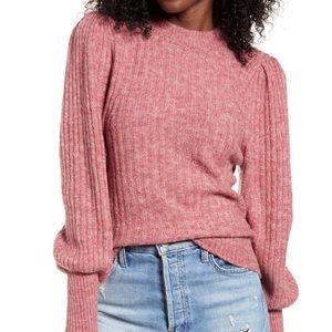 Leith Juliette Sleeve Sweater Dusty Pink Rose